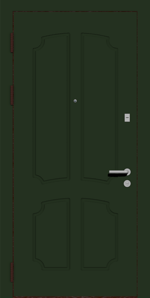 Входная железная дверь МДФ Эмаль бутылочный цвет